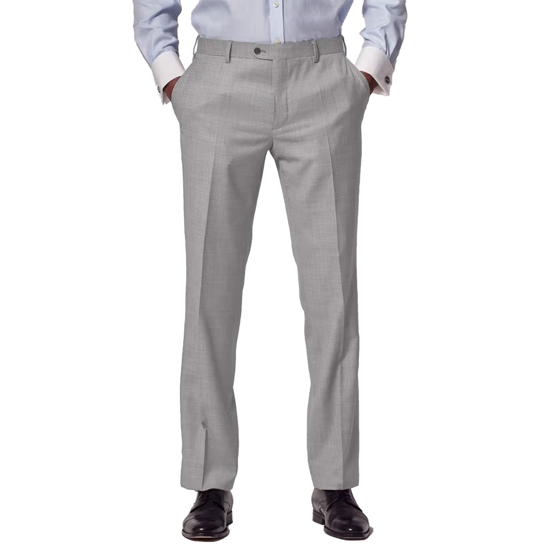 Men's Straight Fit Cotton Blend Trousers