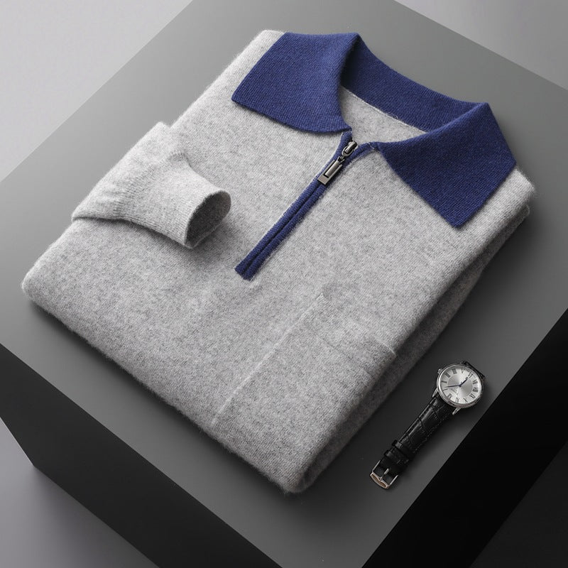 Men's Zipper Knitwear Long Sleeve Sweater