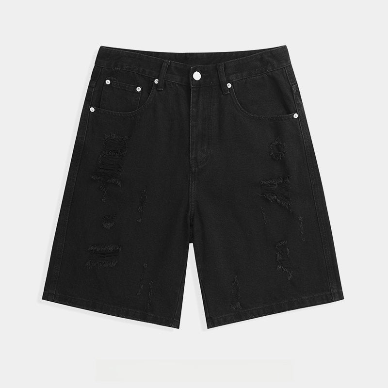 Ripped Denim Shorts Casual Loose Fit