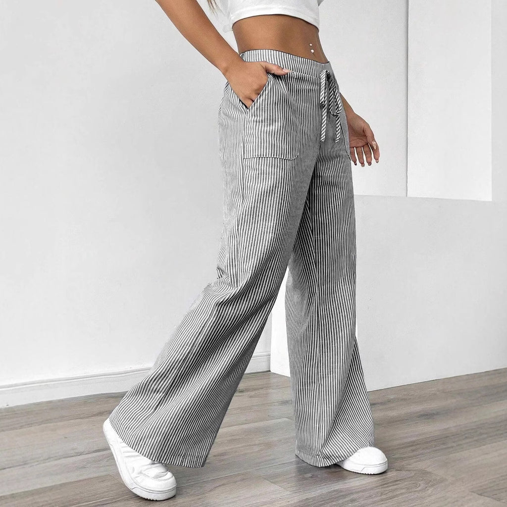 Striped trousers, casual and versatile