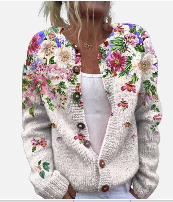 Geometric 3D Print Women's Cardigan