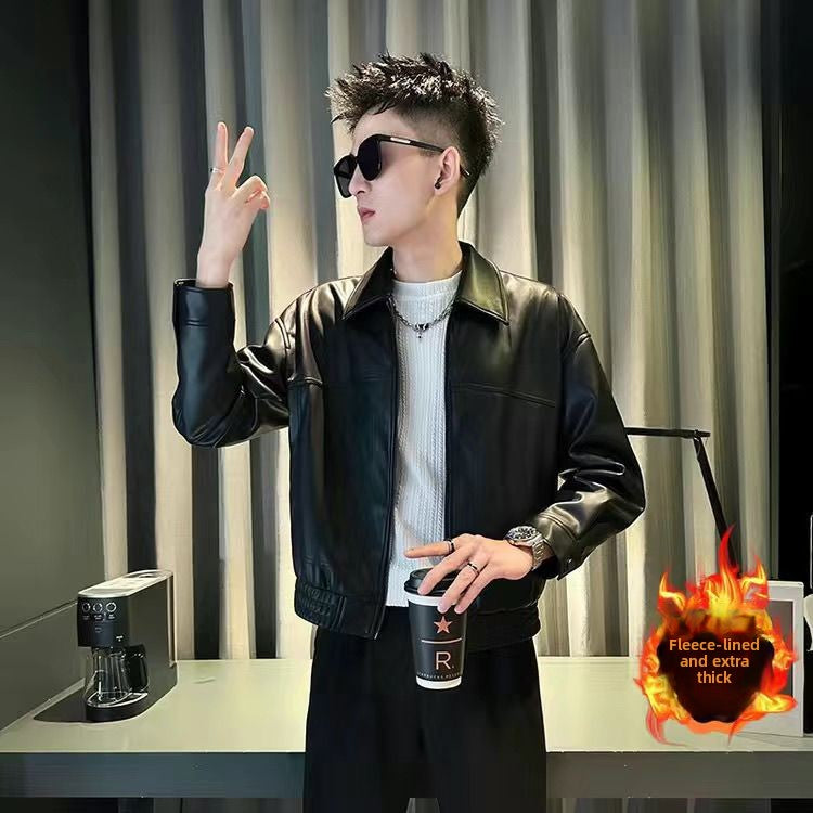 Men's Retro Genuine Leather Biker Jacket