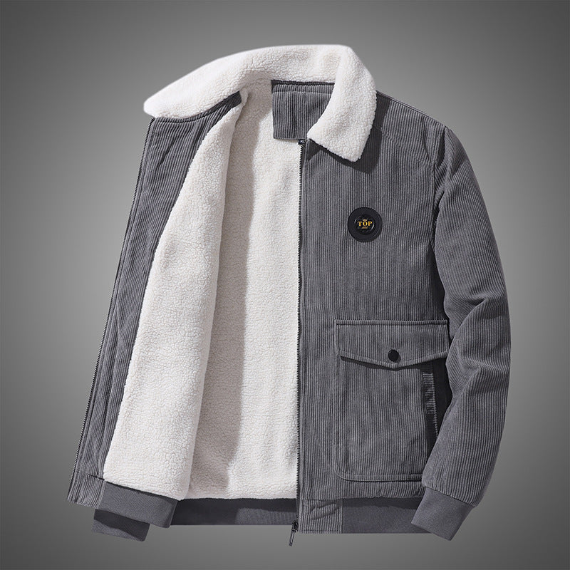 Men's Corduroy Fleece Lined Winter Jacket
