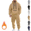 Plus-size fleece-lined loose-fitting casual sportswear set