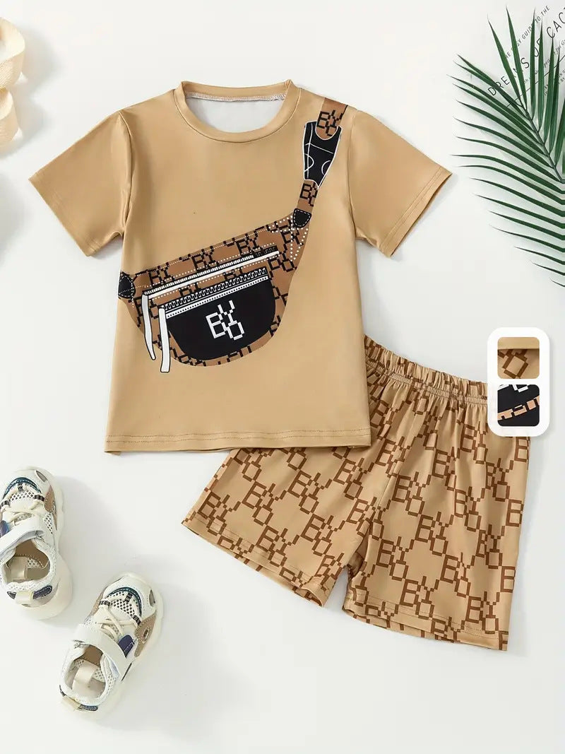 Men's children's clothing short-sleeved shorts T-shirt