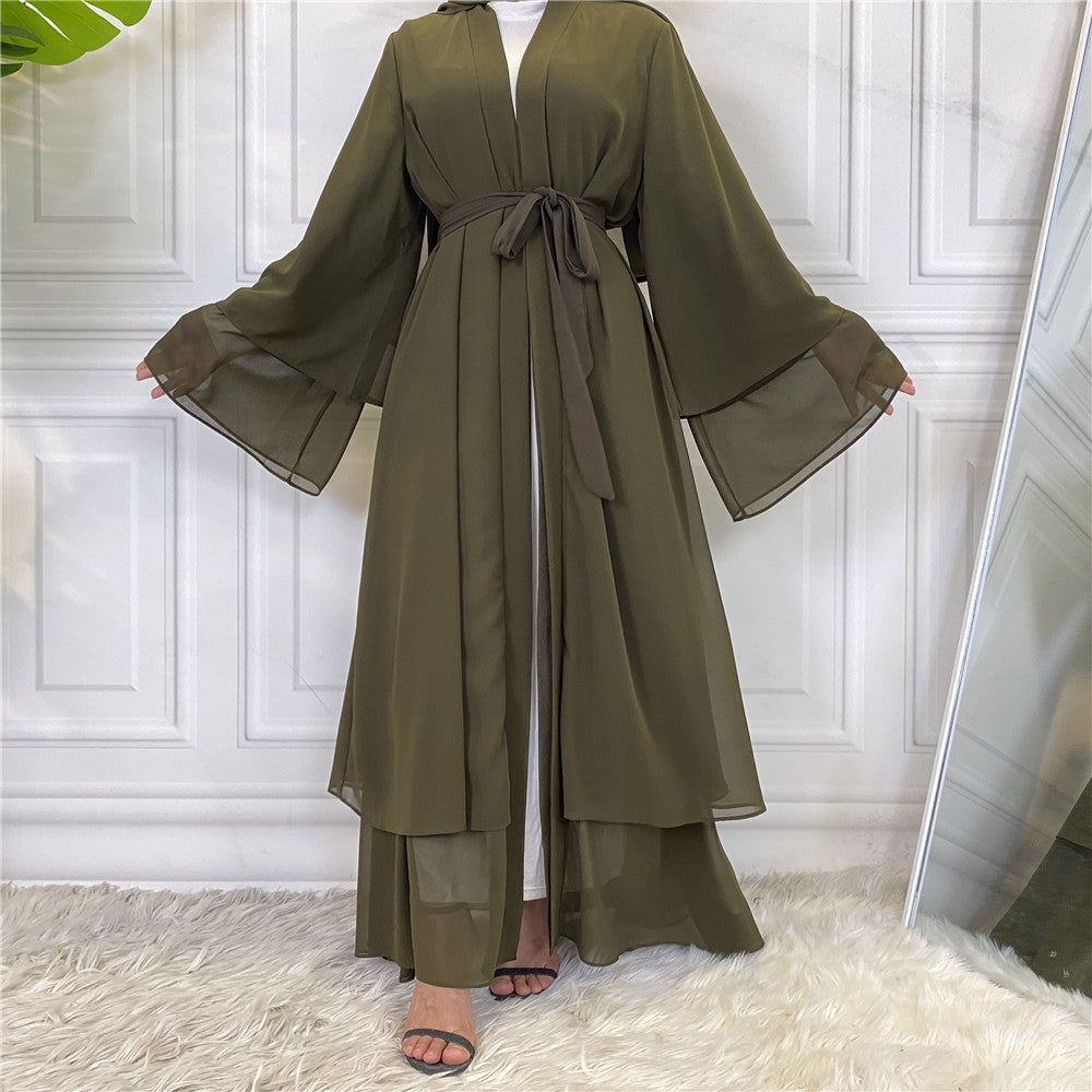 Solid-colored robe dress