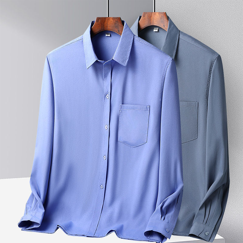 Ice Silk casual long-sleeved shirt