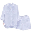 Plus Size Cotton Linen Casual Shirt and Pants Set