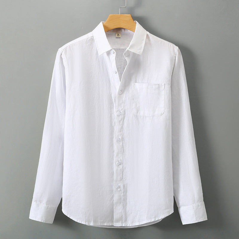 Spring linen shirt with long sleeves