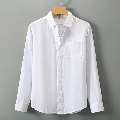 Spring linen shirt with long sleeves