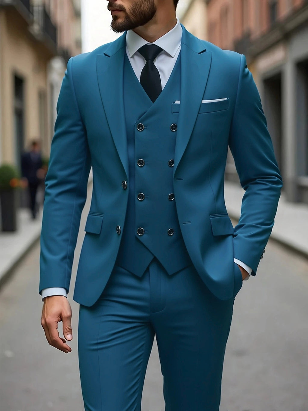 Men's Formal Suit Three-Piece Set