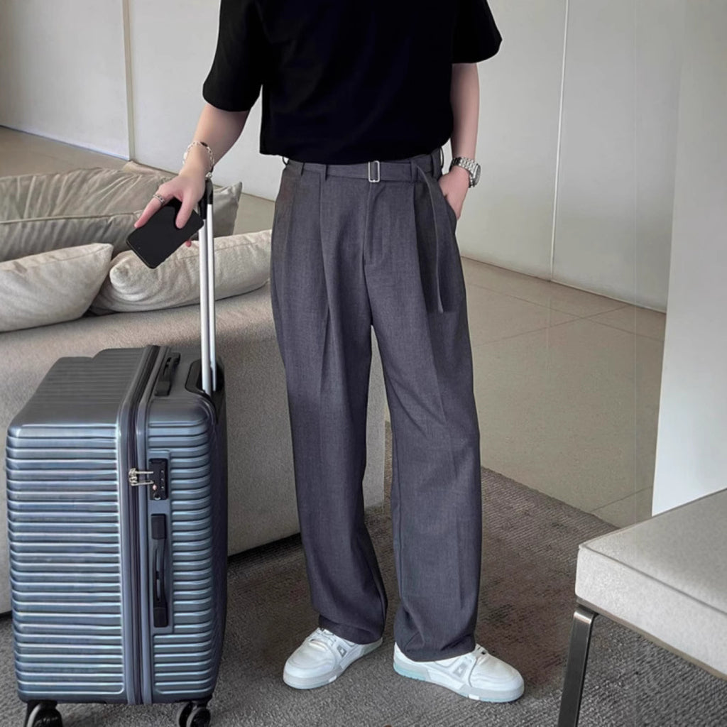 Men's ice silk trousers with a drooping feel