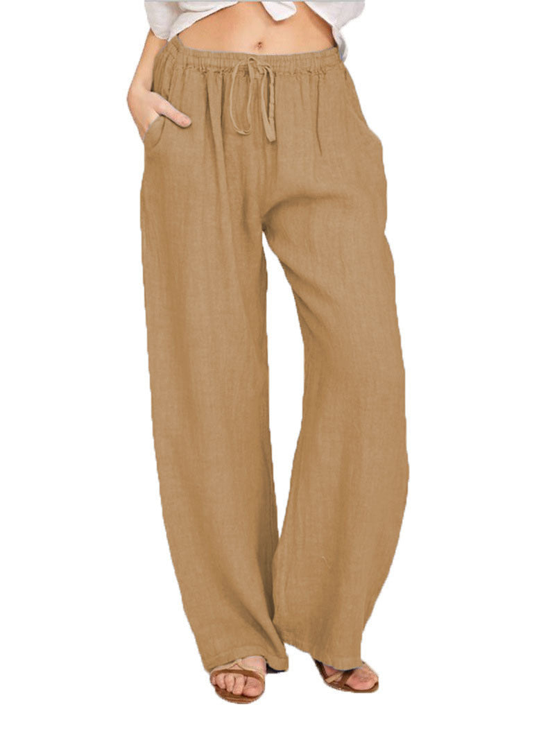 Men's Straight Leg Casual Pants with Drawstring Waist