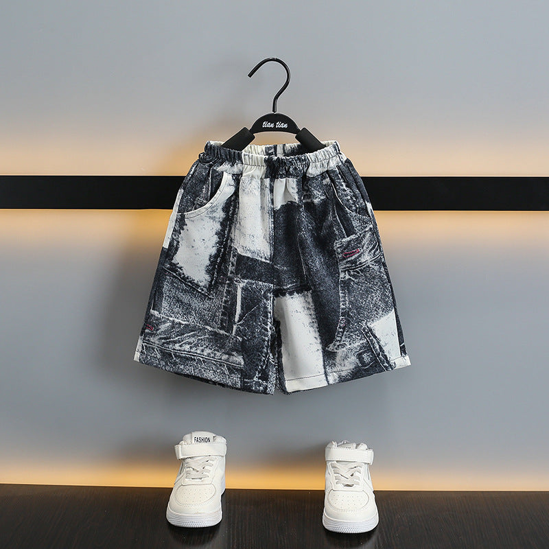 Children's summer lightweight Korean-style casual shirt set