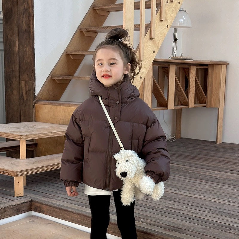Children's Thickened Winter Cotton Jacket with Hood
