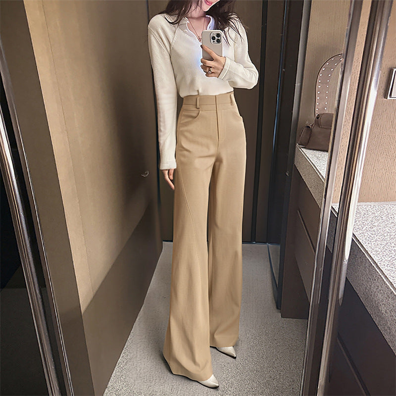French Style Straight Leg Women's Trousers