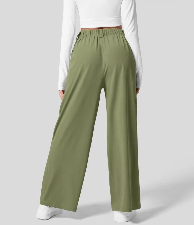 High-waisted  wide-leg loose trousers
