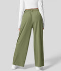 High-waisted  wide-leg loose trousers