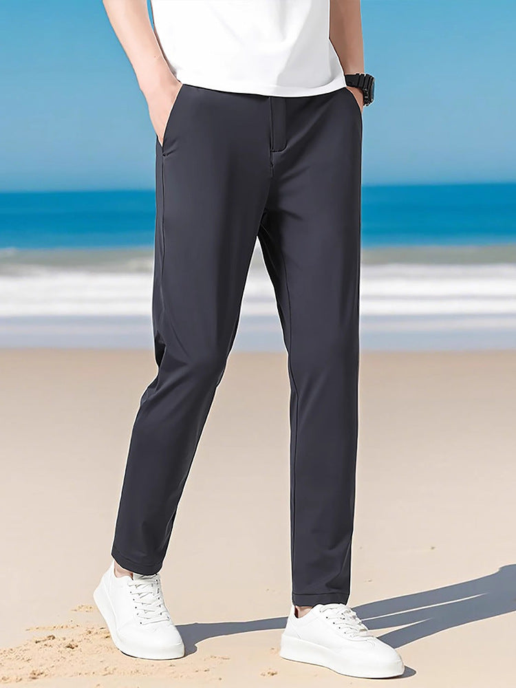 Men's straight-leg suit pants