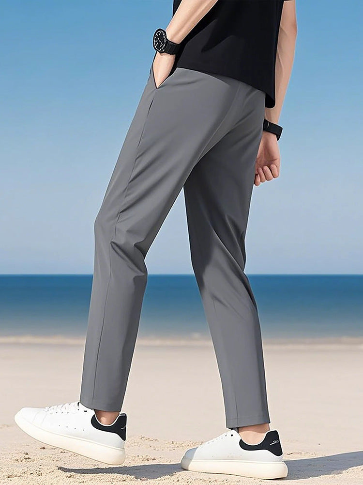 Men's straight-leg suit pants