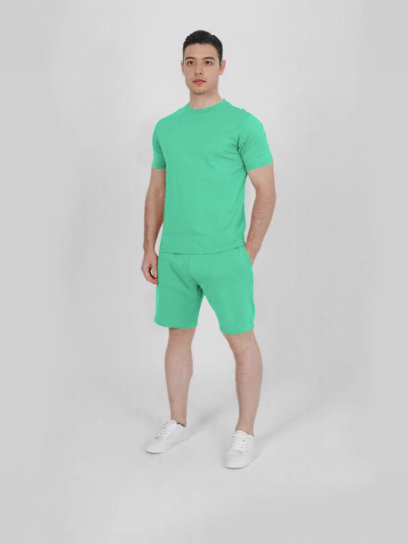 Men's Short Sleeve Sports Shorts Set