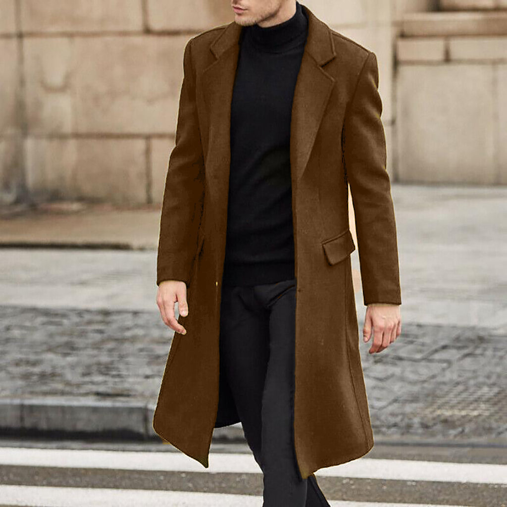 Men's long trench coat