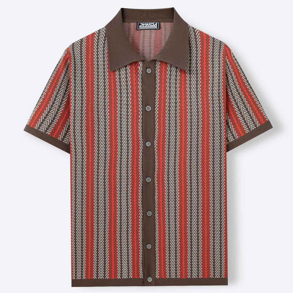 Men's Striped Jacquard Polo Shirt