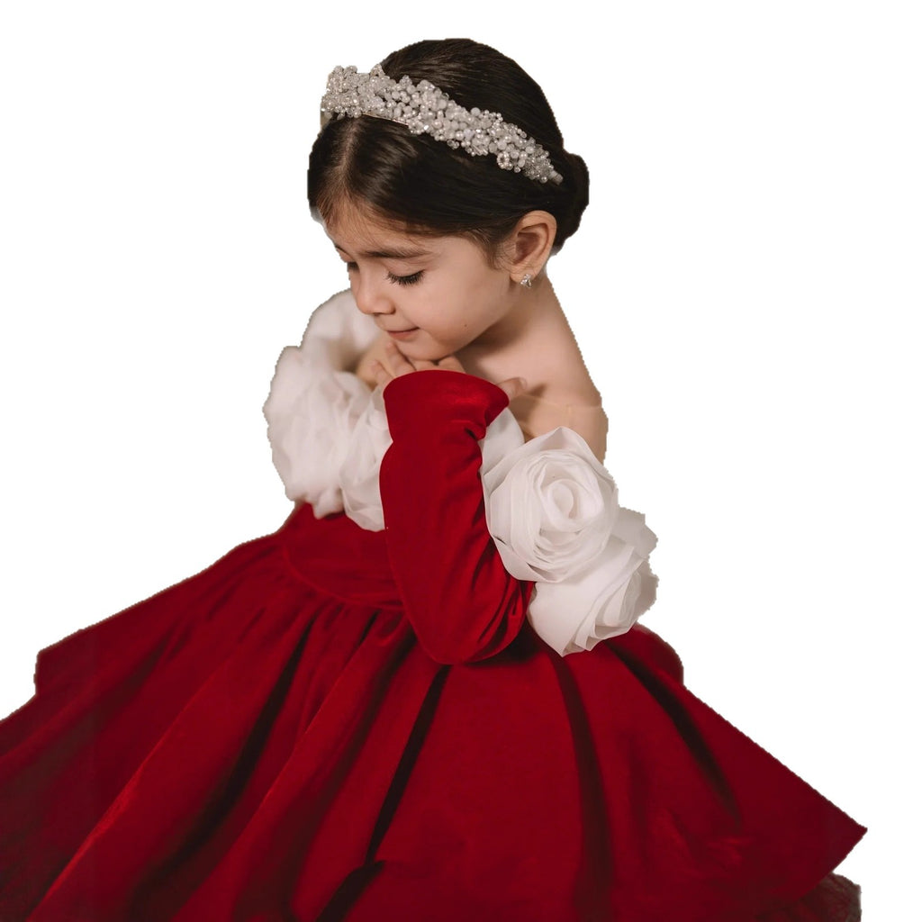 Red Vintage Princess Dress for Girls