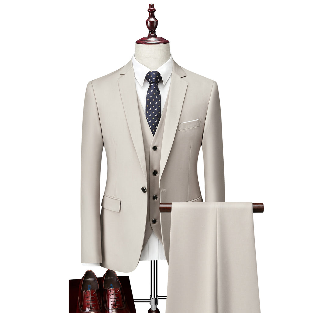 Men's Business Casual Suit Three-Piece Set