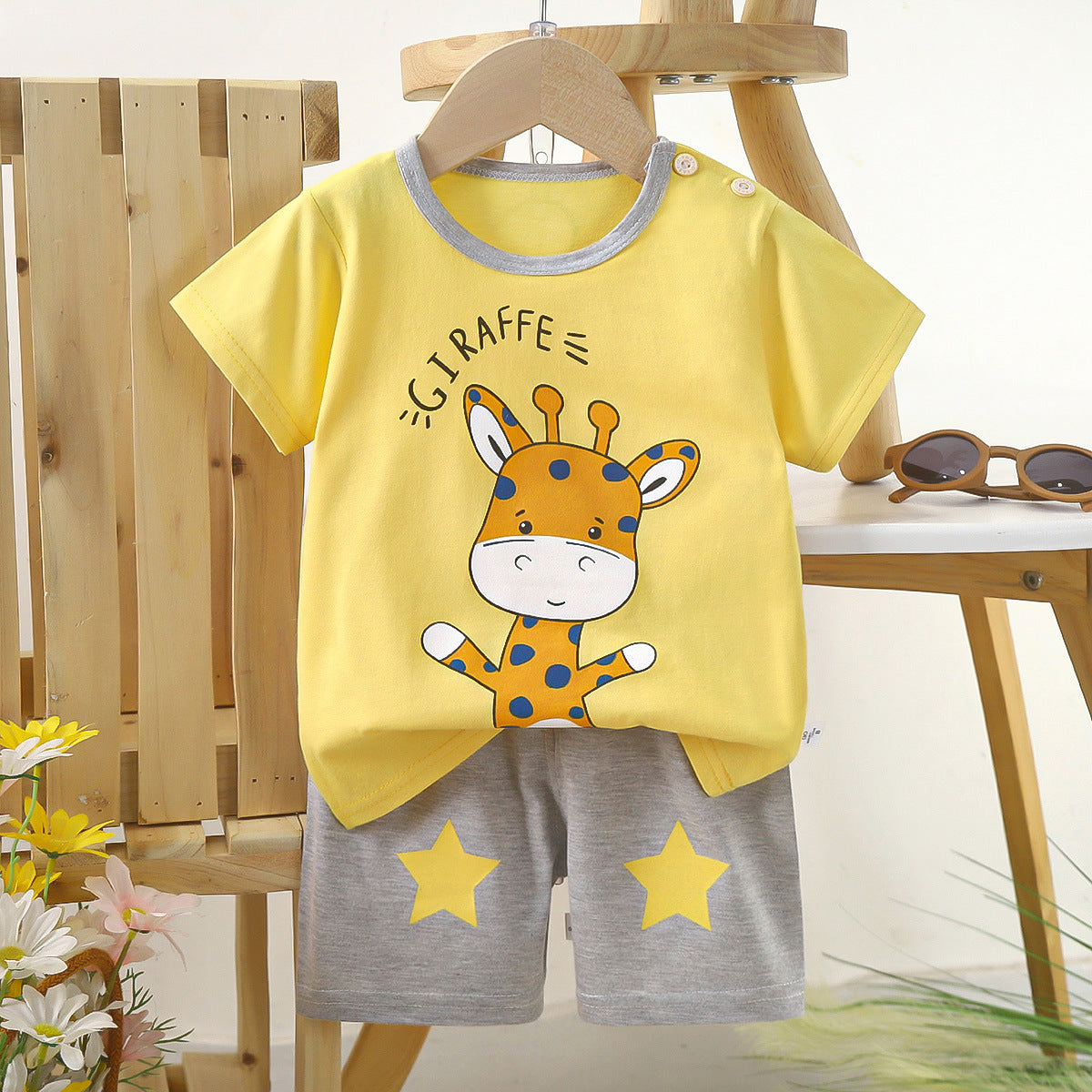 Children's Short Sleeve Cotton Two-Piece Set