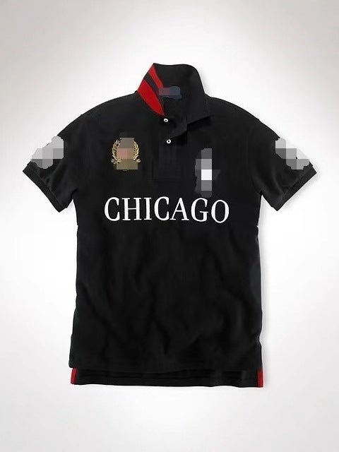 Men's Casual Embroidered Polo Shirt