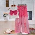 Sleeveless Ripped Jeans - Girls two-piece set