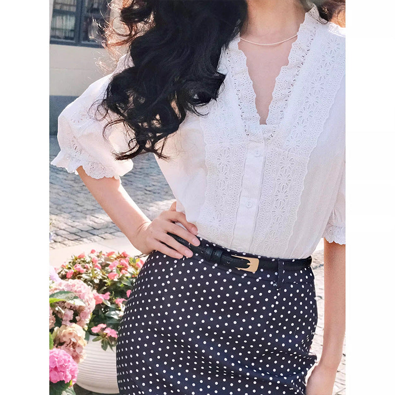 V-neck blouse for women