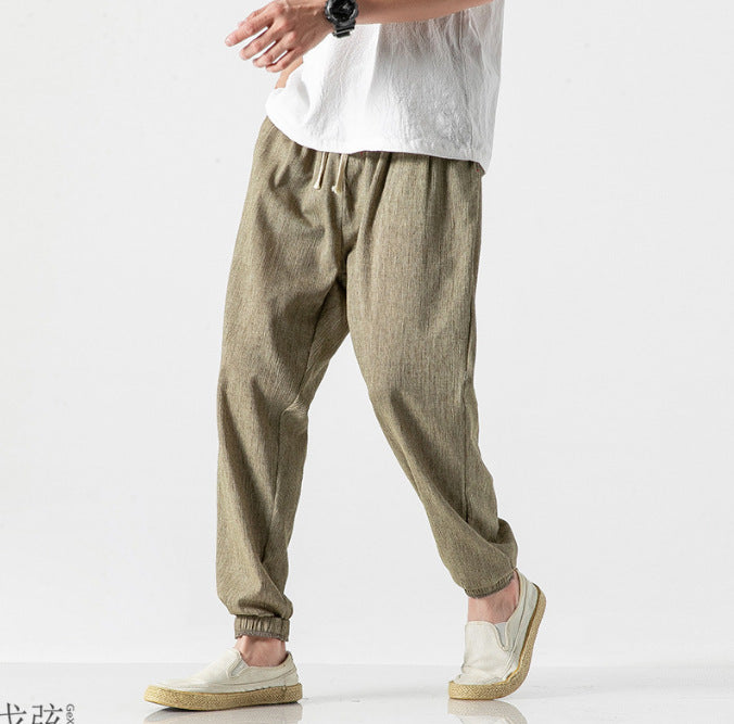 Cotton Linen Men's Casual Trousers
