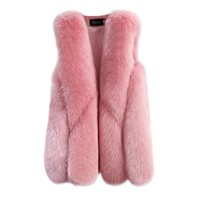 Women's Faux Fox Fur Sleeveless Vest