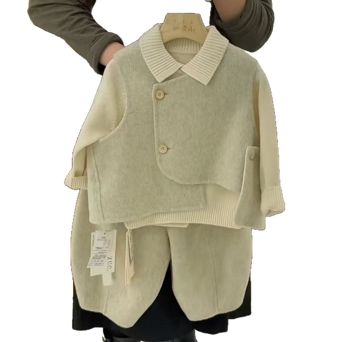 Kids' Wool Blend Vest and Pants Set