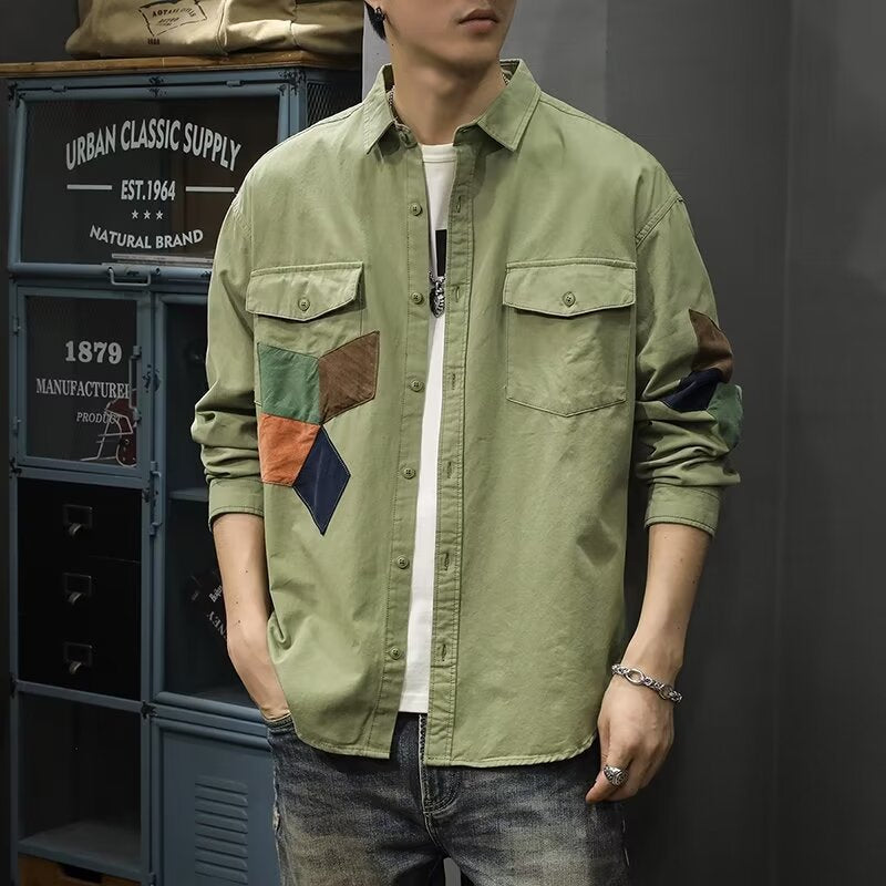 Men's Long Sleeve Linen Work Shirt