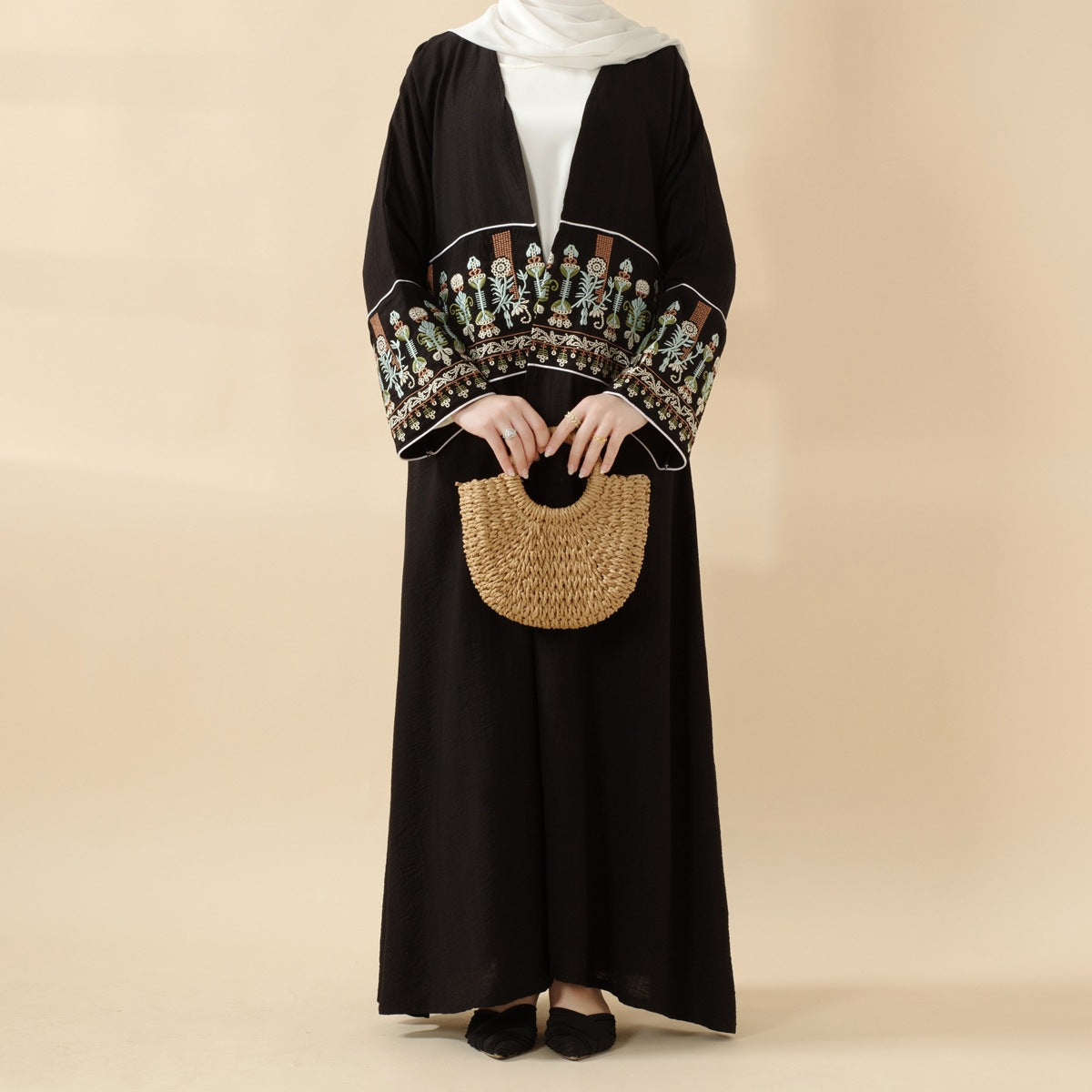 Women's Embroidered Long Robe Dress