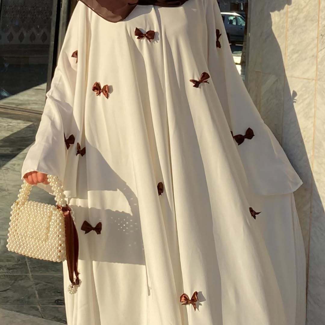 Loose flared sleeve bow long robe dress