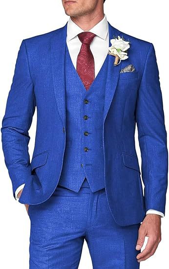 Men's Three-Piece Slim Fit Suit for Business and Wedding