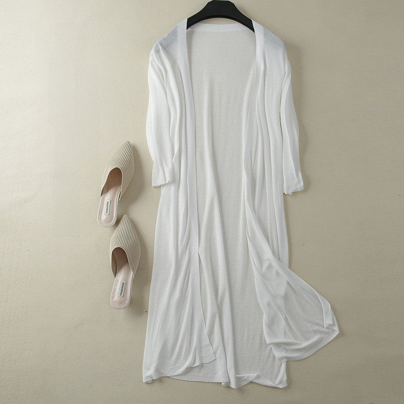 Women's Linen Ice Silk Knitted Cardigan