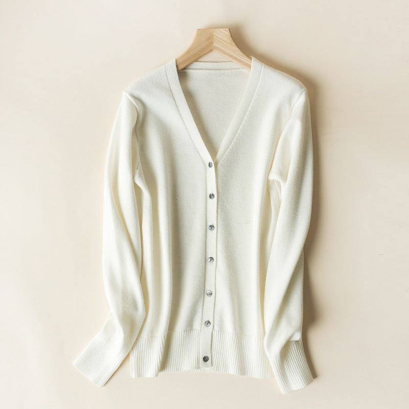 Women's V-neck Long Sleeve Cardigan