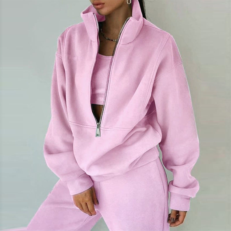 Casual Fashion Suit for Women - Two-Piece Set Sweatshirt and Trousers