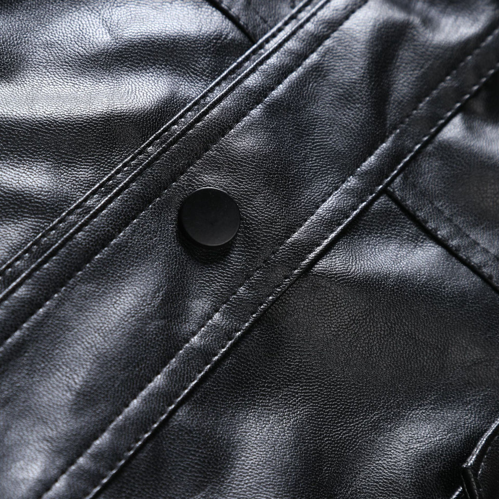 Men's single-button leather jacket