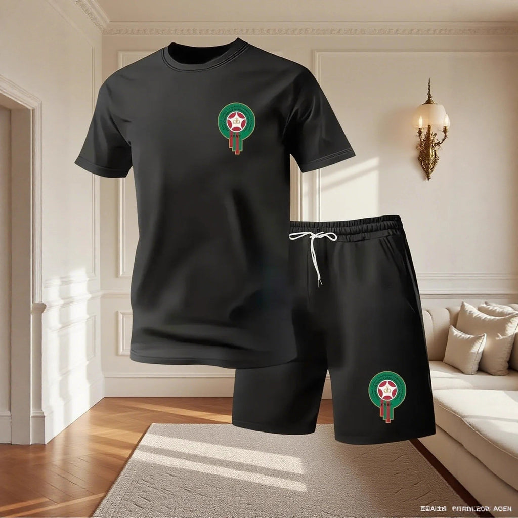 Men's Hip-Hop Sports T-Shirt and Shorts Set