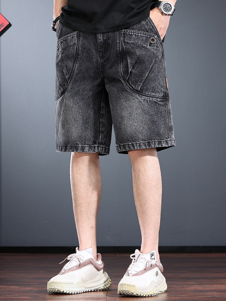 Men's Washed Denim Workwear Shorts