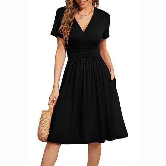 V-Neck Floral Party Dress