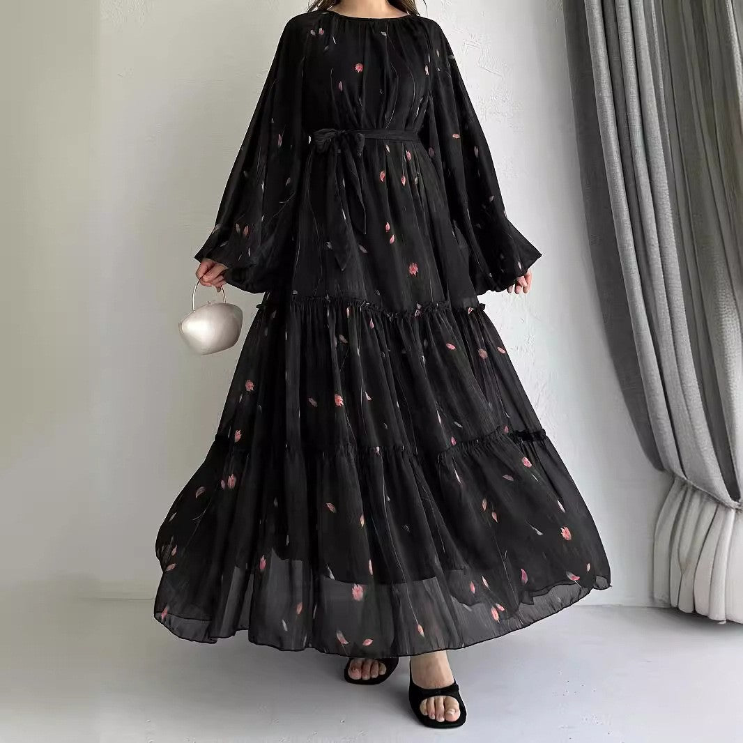 A fashionable and elegant robe dress