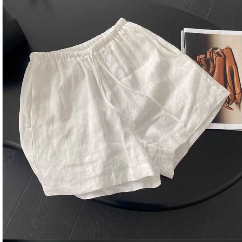 Summer Thin Cotton and Linen Straight Linen Casual Shorts
