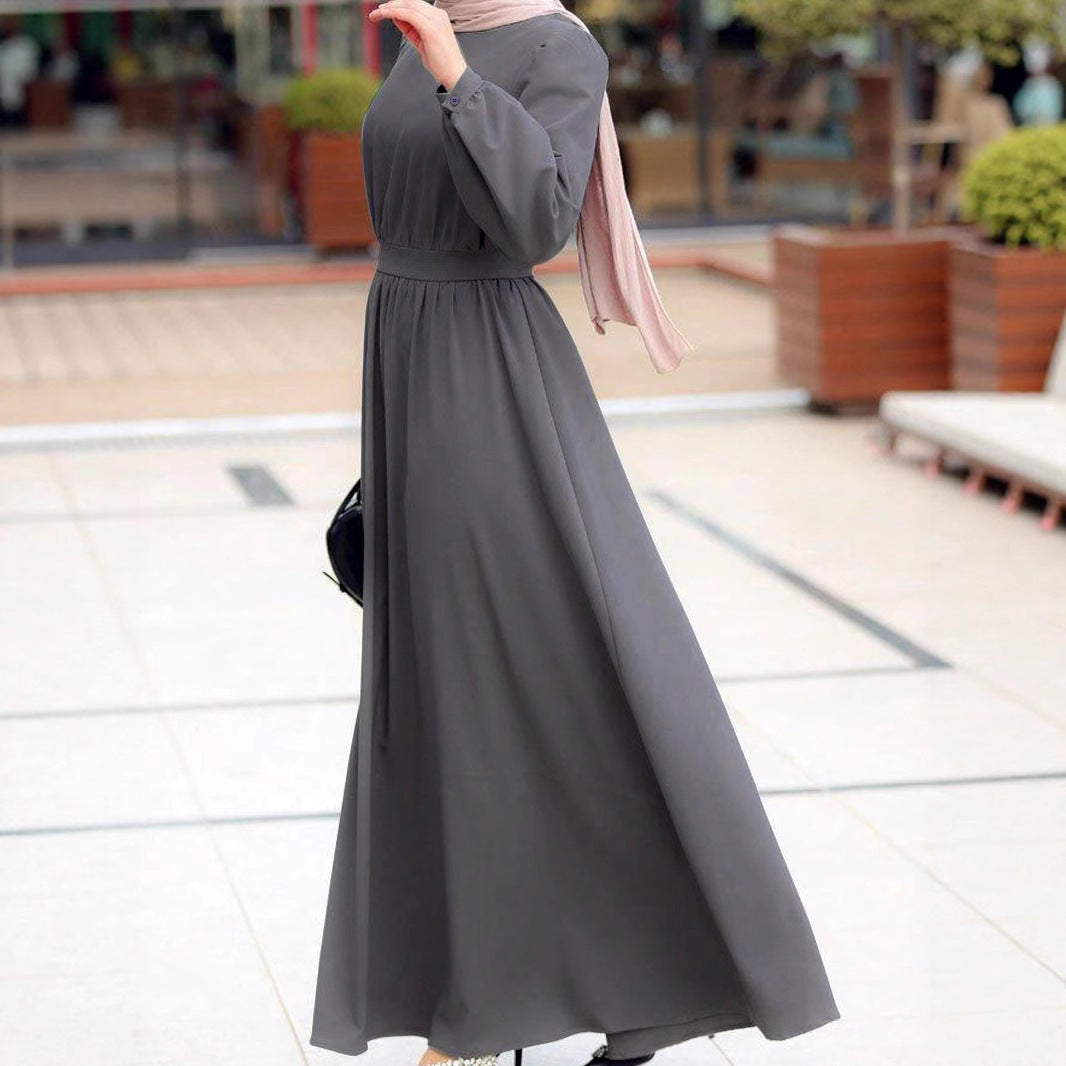 Fitted long dress Abayas robe